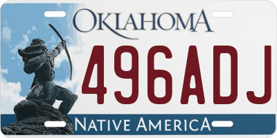 OK license plate 496ADJ