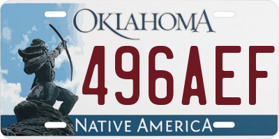 OK license plate 496AEF
