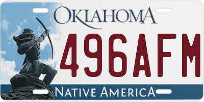 OK license plate 496AFM