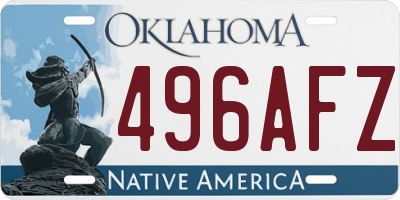 OK license plate 496AFZ
