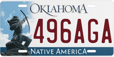 OK license plate 496AGA