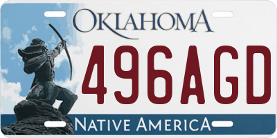 OK license plate 496AGD