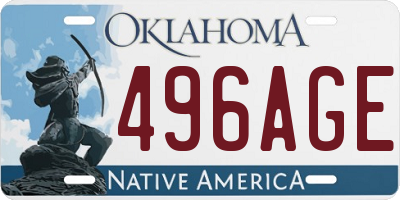 OK license plate 496AGE