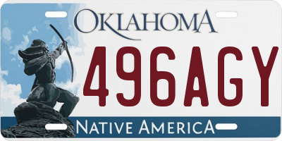 OK license plate 496AGY