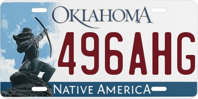 OK license plate 496AHG