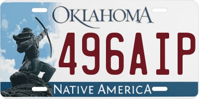 OK license plate 496AIP