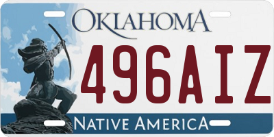 OK license plate 496AIZ