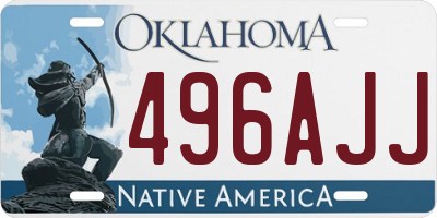 OK license plate 496AJJ