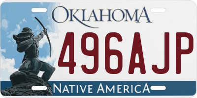 OK license plate 496AJP