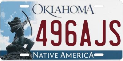 OK license plate 496AJS