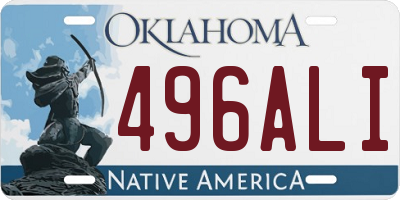 OK license plate 496ALI