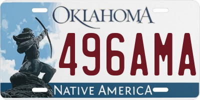 OK license plate 496AMA