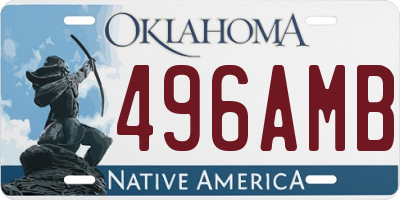 OK license plate 496AMB