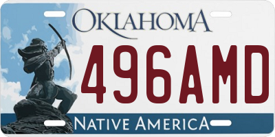 OK license plate 496AMD