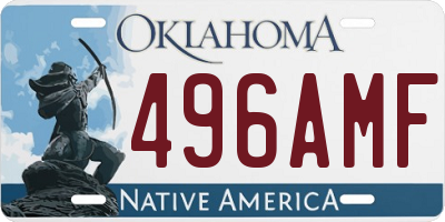 OK license plate 496AMF