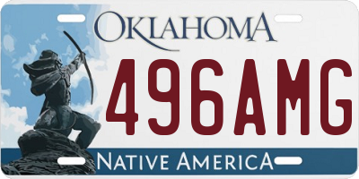 OK license plate 496AMG