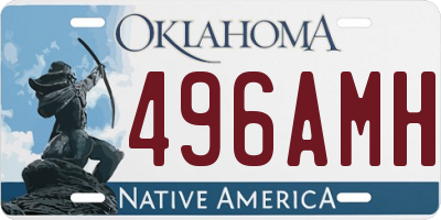 OK license plate 496AMH