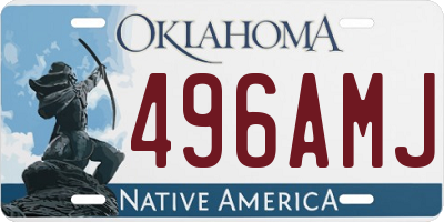 OK license plate 496AMJ