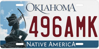 OK license plate 496AMK