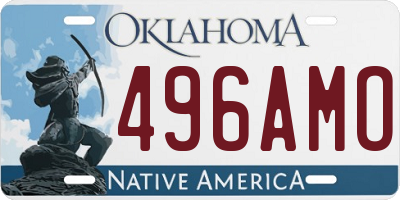 OK license plate 496AMO