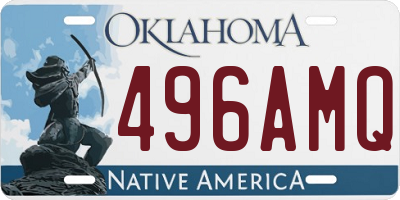 OK license plate 496AMQ