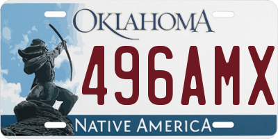 OK license plate 496AMX