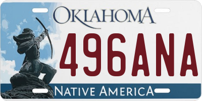 OK license plate 496ANA