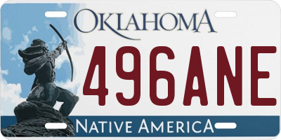 OK license plate 496ANE