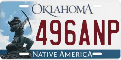 OK license plate 496ANP