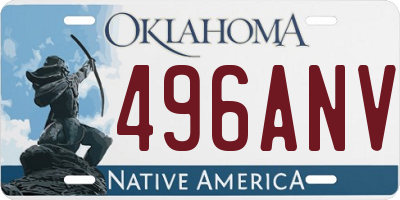 OK license plate 496ANV