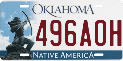 OK license plate 496AOH