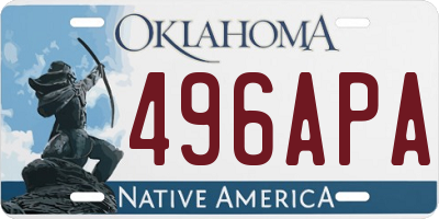 OK license plate 496APA
