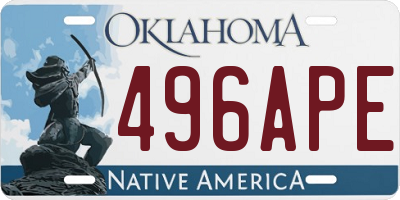 OK license plate 496APE