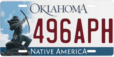 OK license plate 496APH