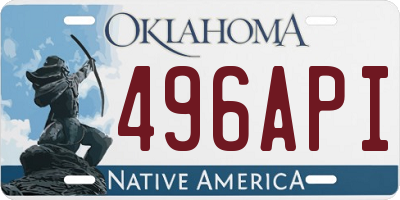 OK license plate 496API