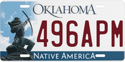 OK license plate 496APM