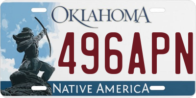 OK license plate 496APN