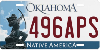OK license plate 496APS