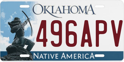 OK license plate 496APV