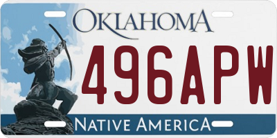 OK license plate 496APW