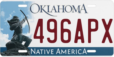 OK license plate 496APX