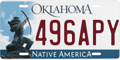 OK license plate 496APY