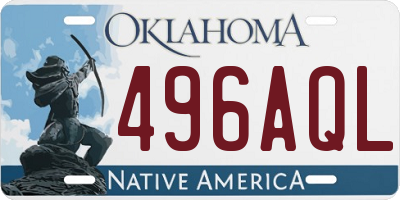 OK license plate 496AQL