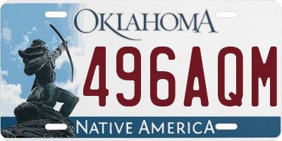 OK license plate 496AQM