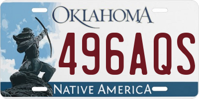 OK license plate 496AQS