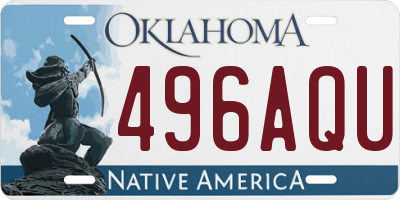 OK license plate 496AQU