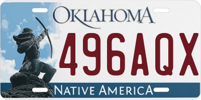 OK license plate 496AQX