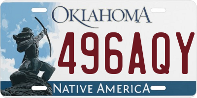 OK license plate 496AQY