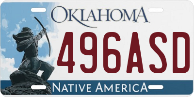 OK license plate 496ASD