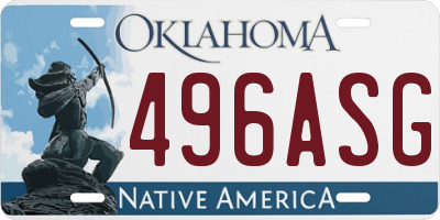 OK license plate 496ASG